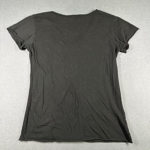 Free For Humanity Shirt Womens Large Black Glitter Paillettes French Graphic Tee - Picture 7 of 7